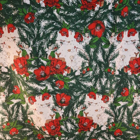 Nuppu Print Joulusatu Organic Jersey Fabric 2 Yards, Christmas Knit Cotton with - Picture 12 of 12